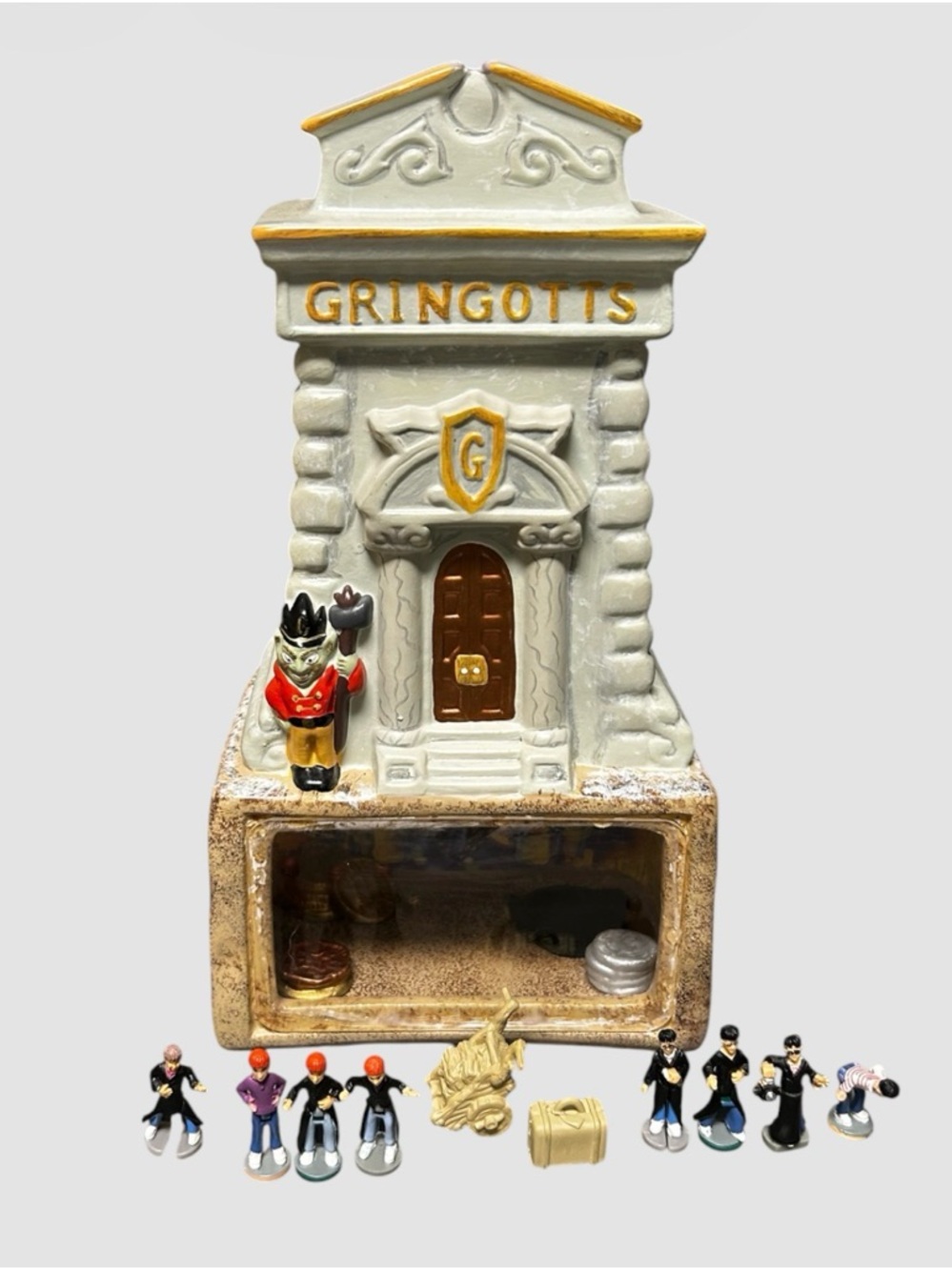 Vintage Harry Potter Gringotts Bank & Mini Polly Pocket Set Ron Harry Hermione